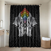 Aotearoa Kowhaiwhai Poutama Rainbow Motif Bathroom Set LT9 Shower Curtain Only Rainbow - Polynesian Pride