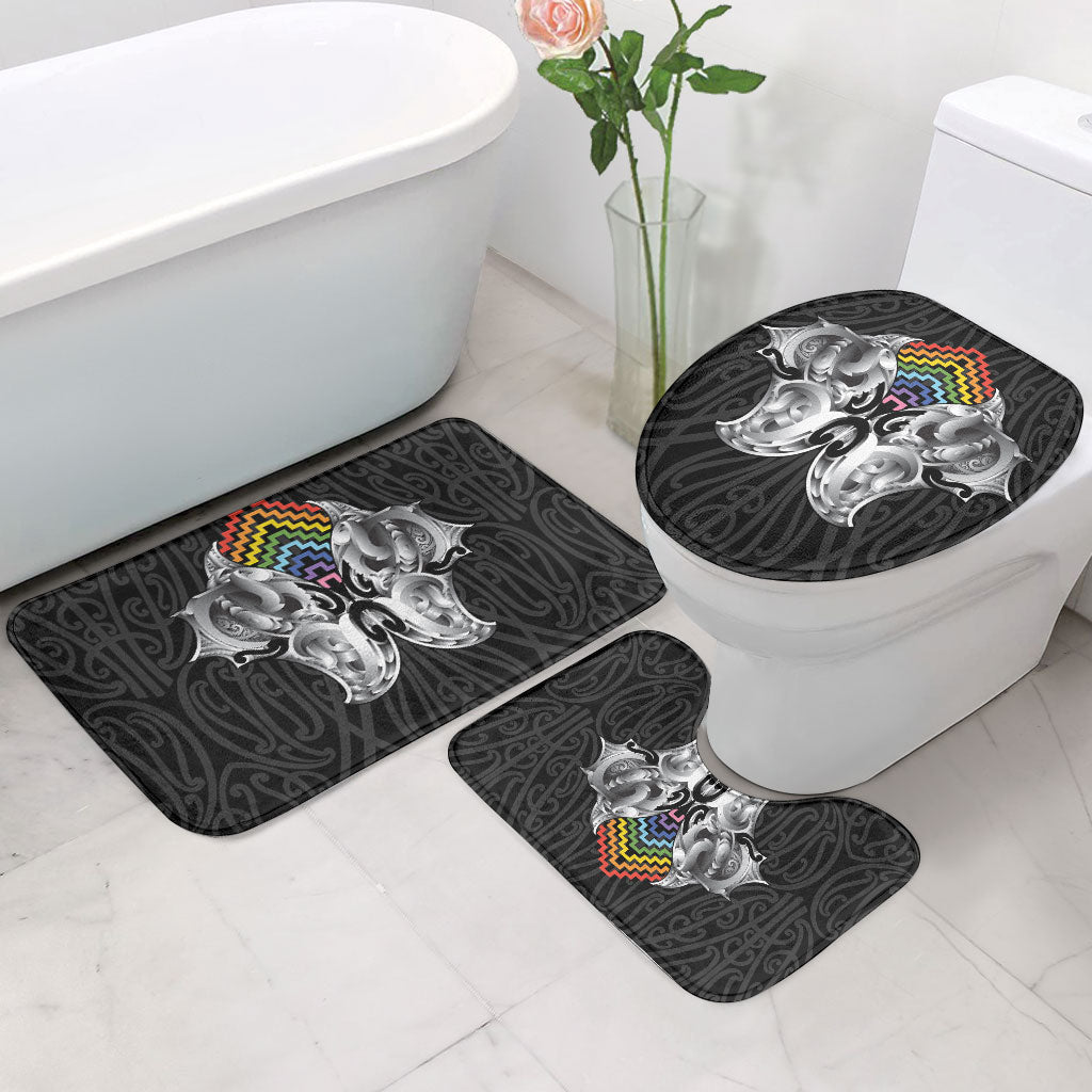 Aotearoa Kowhaiwhai Poutama Rainbow Motif Bathroom Set LT9 - Polynesian Pride