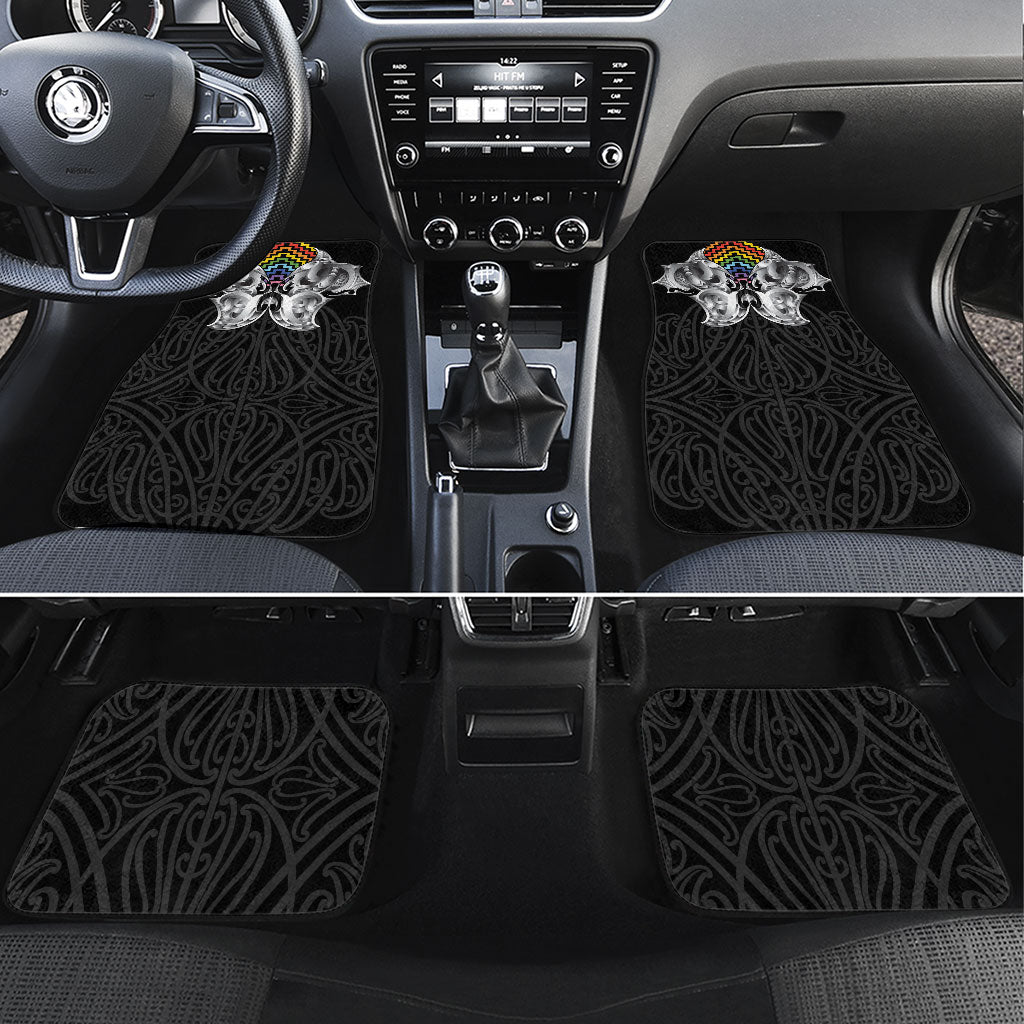 Aotearoa Kowhaiwhai Poutama Rainbow Motif Car Mats LT9 Set 4pcs Rainbow - Polynesian Pride