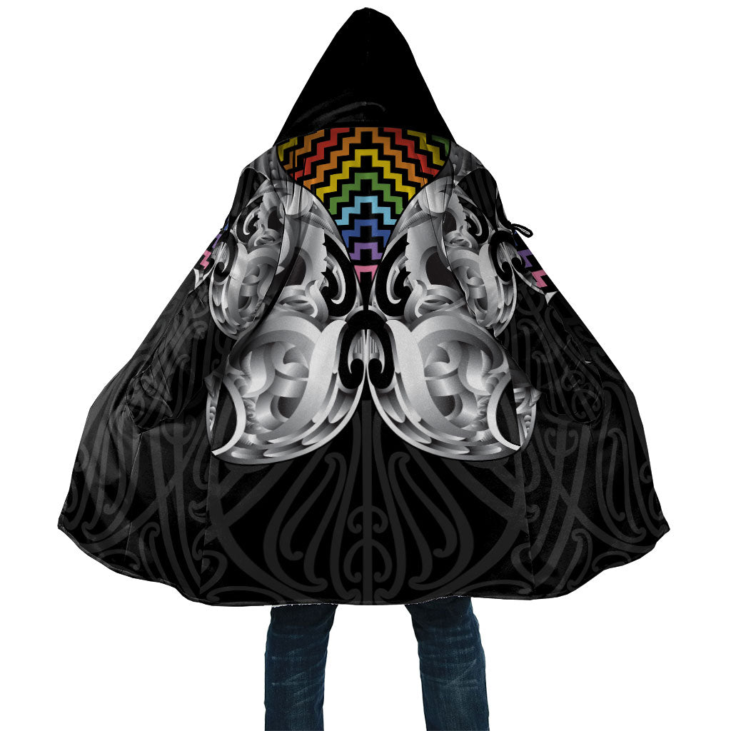 Aotearoa Kowhaiwhai Poutama Rainbow Motif Cloak LT9 Unisex Rainbow - Polynesian Pride