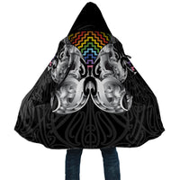 Aotearoa Kowhaiwhai Poutama Rainbow Motif Cloak LT9 Unisex Rainbow - Polynesian Pride