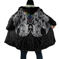 Aotearoa Kowhaiwhai Poutama Rainbow Motif Cloak LT9 - Polynesian Pride