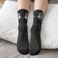 Aotearoa Kowhaiwhai Poutama Rainbow Motif Crew Socks LT9 - Polynesian Pride