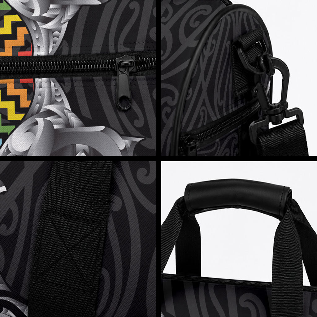 Aotearoa Kowhaiwhai Poutama Rainbow Motif Duffle Bag LT9 - Polynesian Pride
