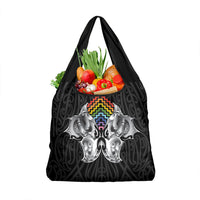 Aotearoa Kowhaiwhai Poutama Rainbow Motif Grocery Bag LT9 1-pack One Size Rainbow - Polynesian Pride