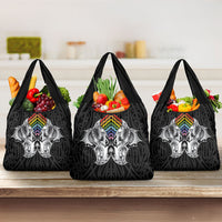 Aotearoa Kowhaiwhai Poutama Rainbow Motif Grocery Bag LT9 3-pack One Size Rainbow - Polynesian Pride