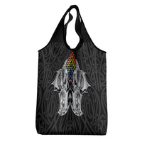 Aotearoa Kowhaiwhai Poutama Rainbow Motif Grocery Bag LT9 - Polynesian Pride