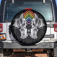 Aotearoa Kowhaiwhai Poutama Rainbow Motif Spare Tire Cover LT9 Rainbow - Polynesian Pride