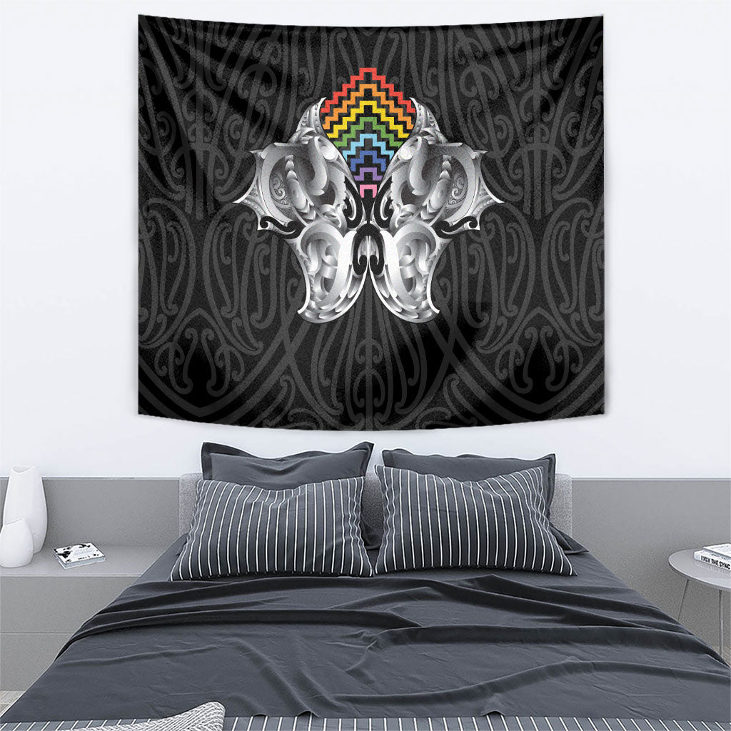 Aotearoa Kowhaiwhai Poutama Rainbow Motif Tapestry LT9 - Polynesian Pride