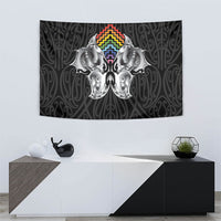 Aotearoa Kowhaiwhai Poutama Rainbow Motif Tapestry LT9 - Polynesian Pride