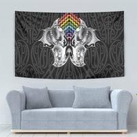 Aotearoa Kowhaiwhai Poutama Rainbow Motif Tapestry LT9 - Polynesian Pride