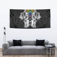 Aotearoa Kowhaiwhai Poutama Rainbow Motif Tapestry LT9 - Polynesian Pride