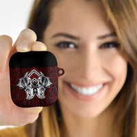 Aotearoa Kowhaiwhai Poutama Red Motif AirPods Case LT9 - Polynesian Pride