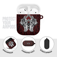 Aotearoa Kowhaiwhai Poutama Red Motif AirPods Case LT9 - Polynesian Pride