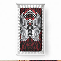 Aotearoa Kowhaiwhai Poutama Red Motif Baby Bed Cover LT9 28 × 52 in Red - Polynesian Pride