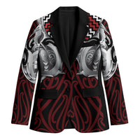 Aotearoa Kowhaiwhai Poutama Red Motif Blazer
