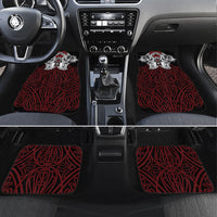 Aotearoa Kowhaiwhai Poutama Red Motif Car Mats LT9 Set 4pcs Red - Polynesian Pride