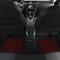 Aotearoa Kowhaiwhai Poutama Red Motif Car Mats LT9 Set 2pcs - Back Red - Polynesian Pride