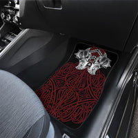Aotearoa Kowhaiwhai Poutama Red Motif Car Mats LT9 - Polynesian Pride