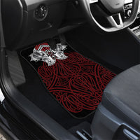 Aotearoa Kowhaiwhai Poutama Red Motif Car Mats LT9 - Polynesian Pride