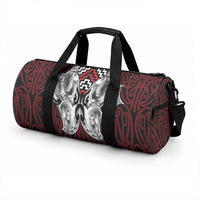 Aotearoa Kowhaiwhai Poutama Red Motif Duffle Bag LT9 - Polynesian Pride