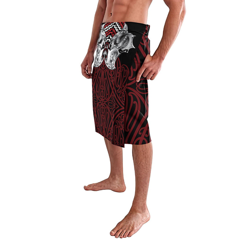 Aotearoa Kowhaiwhai Poutama Red Motif Lavalava