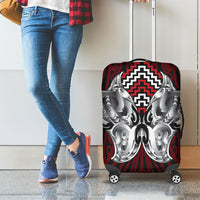 Aotearoa Kowhaiwhai Poutama Red Motif Luggage Cover LT9 - Polynesian Pride