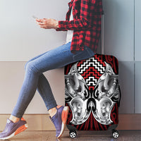 Aotearoa Kowhaiwhai Poutama Red Motif Luggage Cover LT9 - Polynesian Pride