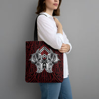 Aotearoa Kowhaiwhai Poutama Red Motif Tote Bag LT9 - Polynesian Pride