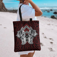 Aotearoa Kowhaiwhai Poutama Red Motif Tote Bag LT9 - Polynesian Pride