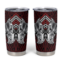 Aotearoa Kowhaiwhai Poutama Red Motif Tumbler Cup LT9 Red - Polynesian Pride