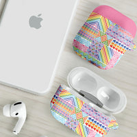 Aotearoa Kowhaiwhai Taniko Patchwork Rainbow Motifs AirPods Case