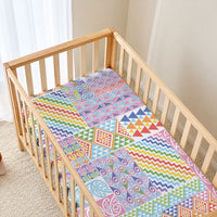Aotearoa Kowhaiwhai Taniko Patchwork Rainbow Motifs Baby Bed Cover LT9 - Polynesian Pride