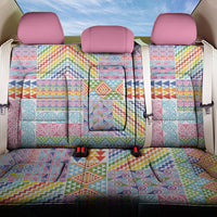 Aotearoa Kowhaiwhai Taniko Patchwork Rainbow Motifs Back Car Seat Cover LT9 One Size Rainbow - Polynesian Pride