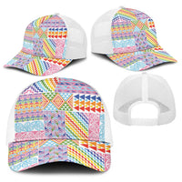 Aotearoa Kowhaiwhai Taniko Patchwork Rainbow Motifs Baseball Net Cap