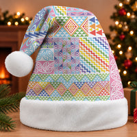 Aotearoa Kowhaiwhai Taniko Patchwork Rainbow Motifs Christmas Santa Hat LT9