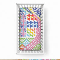 Maori Kowhaiwhai Taniko Patchwork Rainbow Motifs Baby Bed Cover LT9 28 × 52 in Rainbow - Polynesian Pride