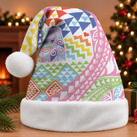 Maori Kowhaiwhai Taniko Patchwork Rainbow Motifs Christmas Santa Hat LT9