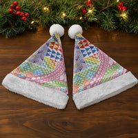 Maori Kowhaiwhai Taniko Patchwork Rainbow Motifs Christmas Santa Hat LT9