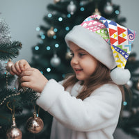 Maori Kowhaiwhai Taniko Patchwork Rainbow Motifs Christmas Santa Hat LT9
