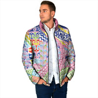 Maori Kowhaiwhai Taniko Patchwork Rainbow Motifs Padded Jacket LT9 - Polynesian Pride