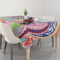 Maori Kowhaiwhai Taniko Patchwork Rainbow Motifs Tablecloth LT9 - Polynesian Pride