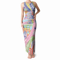 Maori Kowhaiwhai Taniko Patchwork Rainbow Motifs Tank Maxi Dress LT9 Women Rainbow - Polynesian Pride