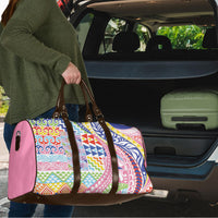 Maori Kowhaiwhai Taniko Patchwork Rainbow Motifs Travel Bag