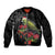 Meri Kirihimete Kakapo Bomber Jacket Black Silver Fern Christmas Vibe