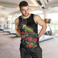 Meri Kirihimete Kakapo Men Tank Top Black Silver Fern Christmas Vibe LT9 Black - Polynesian Pride
