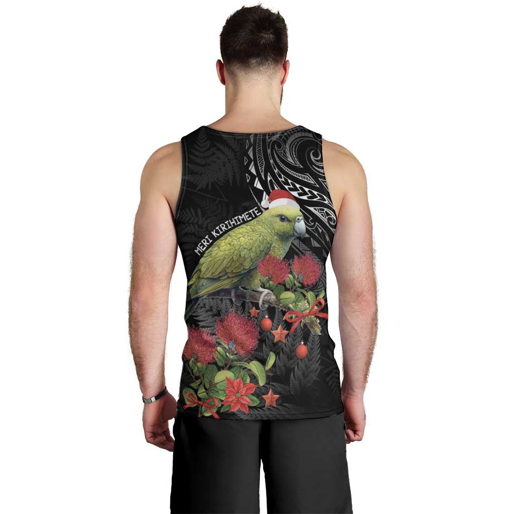 Meri Kirihimete Kakapo Men Tank Top Black Silver Fern Christmas Vibe LT9 - Polynesian Pride
