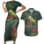 Meri Kirihimete Kakapo Couples Matching Short Sleeve Bodycon Dress and Hawaiian Shirt Green Silver Fern Christmas Vibe