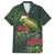 Meri Kirihimete Kakapo Family Matching Off Shoulder Maxi Dress and Hawaiian Shirt Green Silver Fern Christmas Vibe