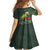 Meri Kirihimete Kakapo Family Matching Off Shoulder Short Dress and Hawaiian Shirt Green Silver Fern Christmas Vibe